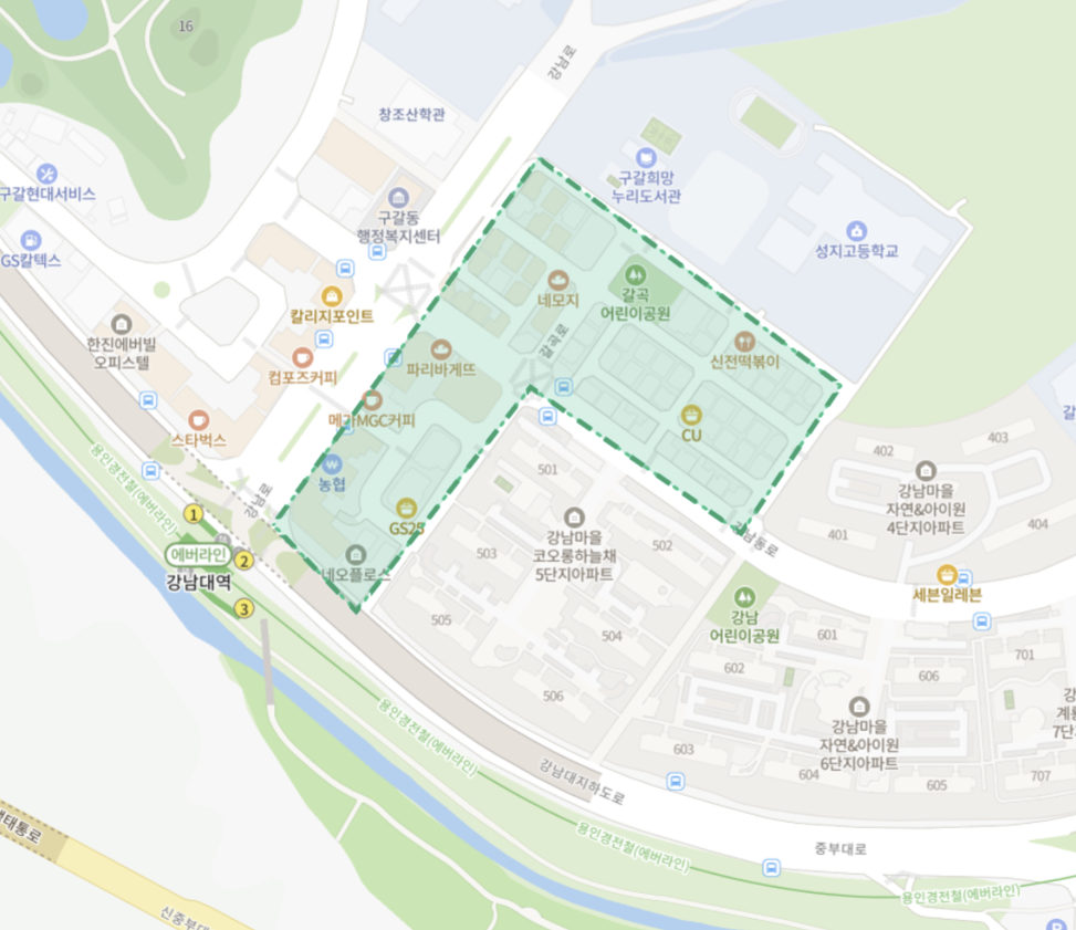강남대역(에버라인) 역세권 상권 분석